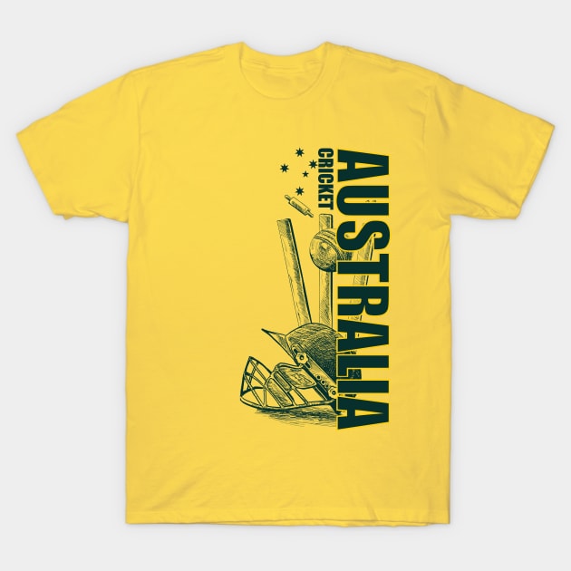 Australia Cricket Bat and Ball Game T-Shirt by CGD